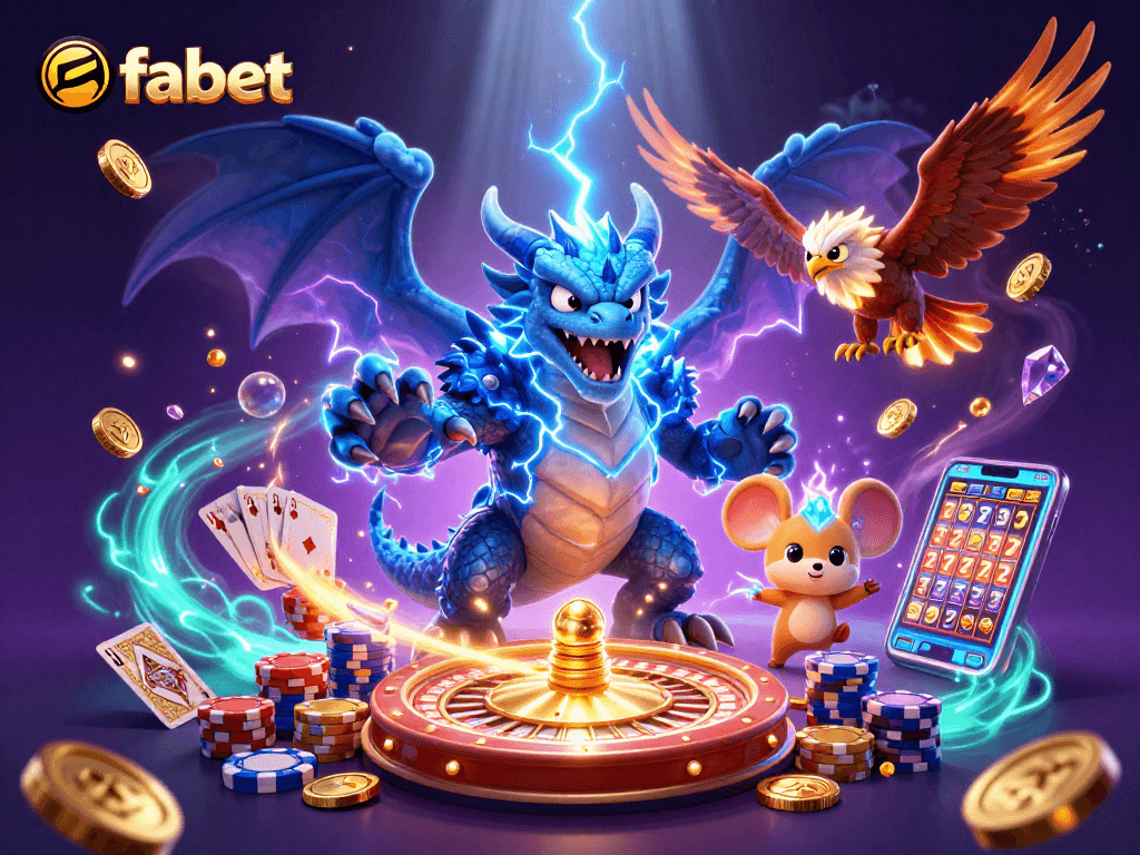 Experience thrilling wins at fabet with a dazzling casino scene featuring jackpot elements.
